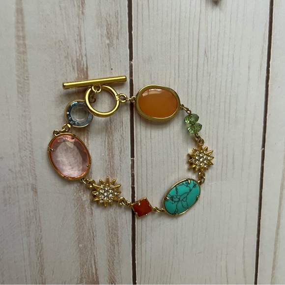 Beautiful Summery Gold and Stones Necklace and Bracelet Set - Picture 4 of 5